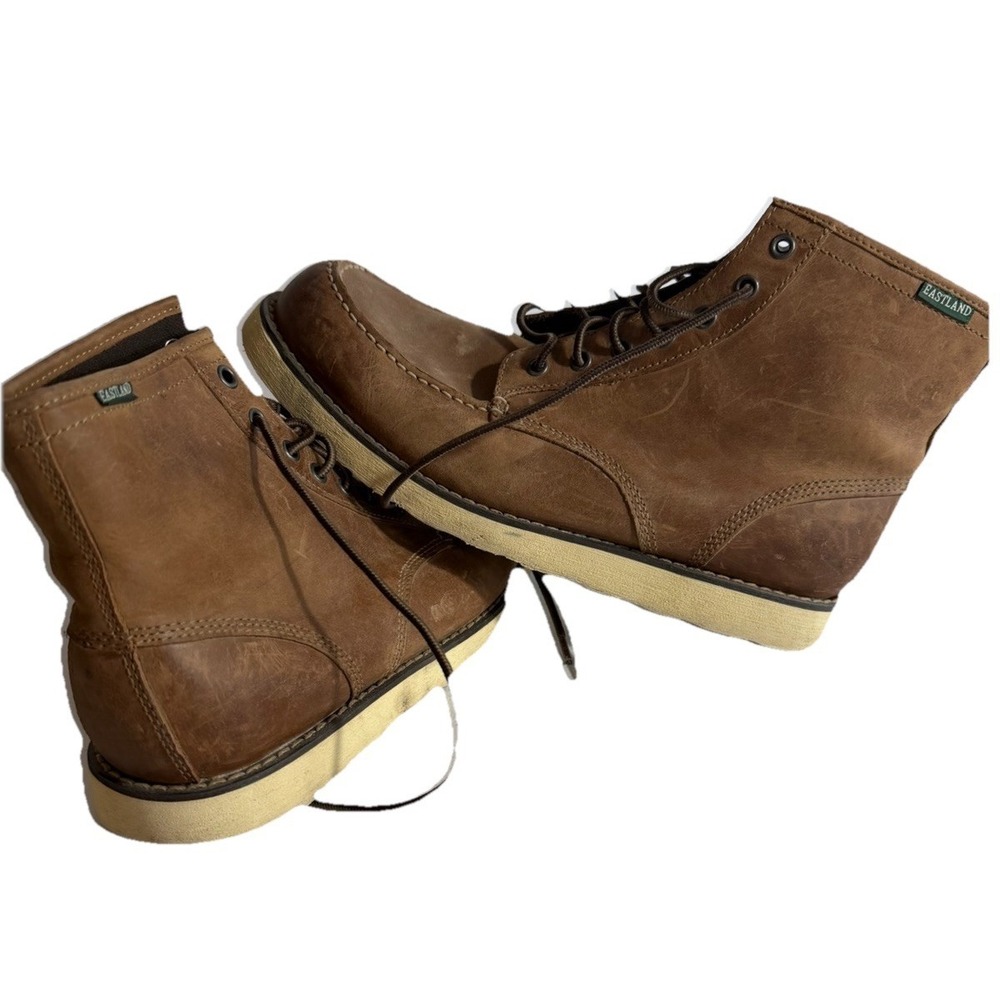 Eastland Lumber Up Mens 12D Brown Leather Moc Toe Wedge Sole Boots 7241-33D